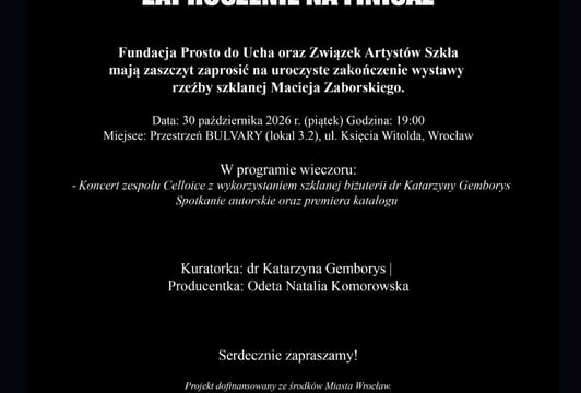 Maciej Zaborski ->FINISAŻ WYSTAWY 30.10.2026 o 19:00 KONCERT CELLOICE