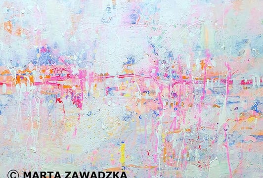 „Kontrolowana wielozmysłowa eksplozja nastrojów, kolorów i  tekstur w abstrakcji”.