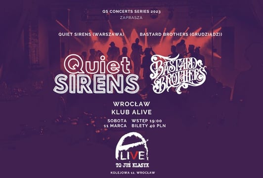 Koncert Quiet Sirens / Bastard Brother - Wrocław / Alive / 11.03.2023 (horizontal)
