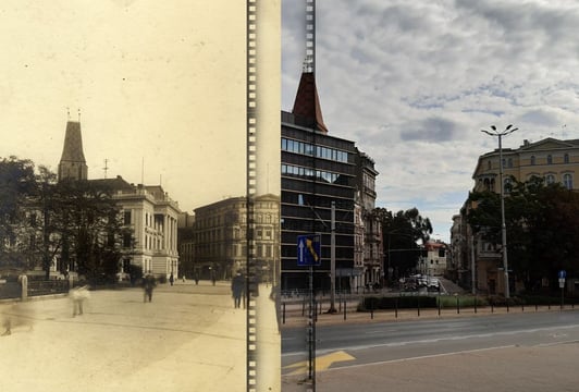 Wieża dawnego Kościoła św. Barbary. Obecnie Sobór Narodzenia Przenajświętszej Bogurodzicy przy ul. św. Mikołaja we Wrocławiu. Widoczna wieża kościoła od strony pl. Jana Pawła II.