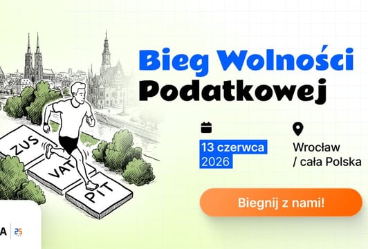 Grafika główna z Biegiem Wolności Podatkowej w wersji stacjonarnej