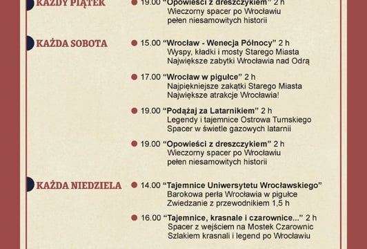 harmonogram wycieczek w sezonie wiosna-lato