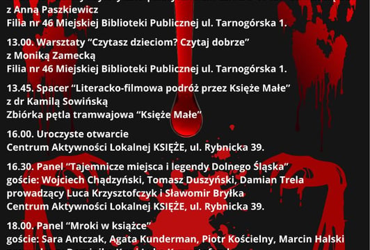 I Księżański Festiwal Literatury „Mroczne Oblicza Książki” w CAL KSIĘŻE - Program