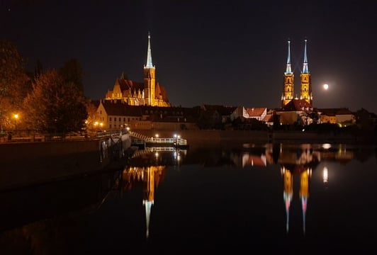 Wrocław nocą