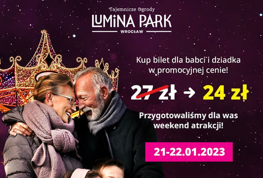 Spacer w milionie świateł z babcią i dziadkiem w Lumina Park Wrocław