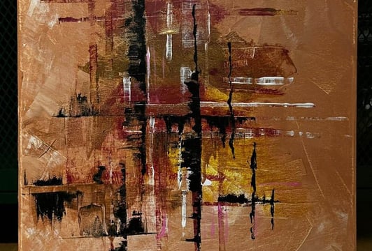 Malowanie przy Winie - obraz abstrakcyjny