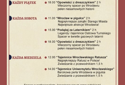 harmonogram wycieczek