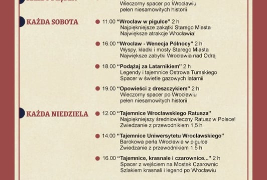 harmonogram wycieczek jesień
