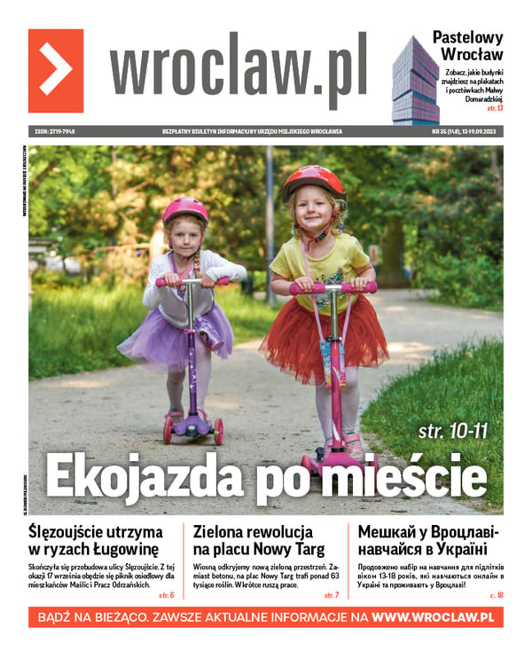 Zdjecie okładki biuletynu - Na zdjęciu dziewczynki na hulajnogach