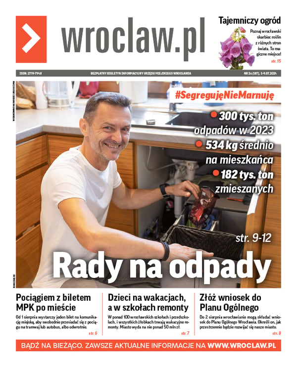 Zdjecie okładki biuletynu - Krystian Sroka segreguje odpady w swoim domu