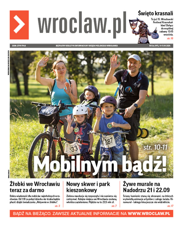 Zdjecie okładki biuletynu - Rodzina Gałczyńskich najczęściej porusza się po Wrocławiu na rowerach