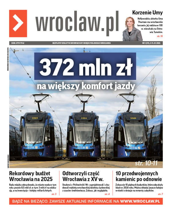 Zdjecie okładki biuletynu - Trzy nowe tramwaje typu Moderus Gamma z napisem „372 mln zł na większy komfort jazdy"