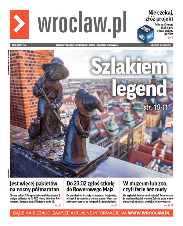 Zdjecie okładki biuletynu - Dwie krasnalki na Mostku Pokutnic we Wrocławiu