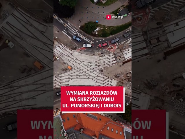 Wideo - Remont torowiska na skrzyżowaniu Pomorskiej/Dubois. Zobacz, postęp prac #wroclaw #mpkwroclaw