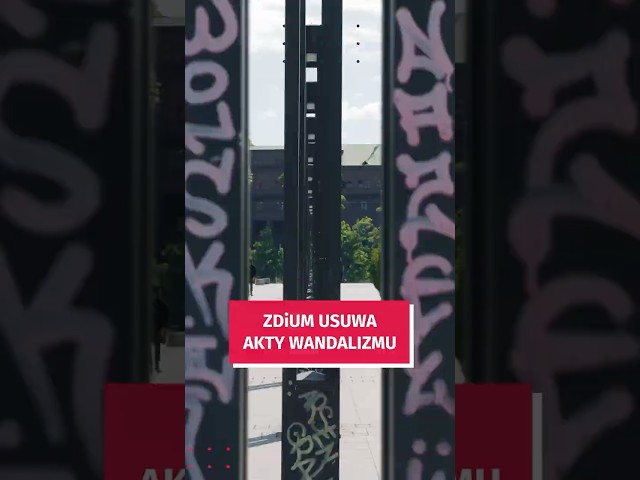 Wideo - Znika graffiti z latarni przy ul. Zamkowej. Dbajmy o nasze miasto! #wroclaw
