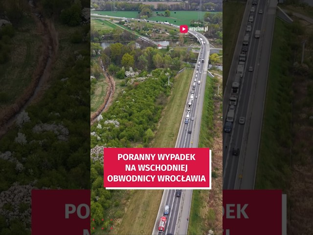 Wideo - Sprzątanie po porannym wypadku na WOW  #wroclaw