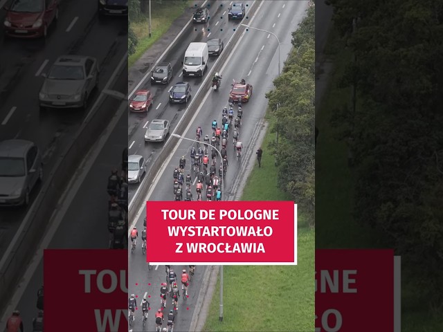Wideo - 82. Tour de Pologne wystartowało z Wrocławia. Zobaczcie, jak peleton wygląda z drona!  #wroclaw