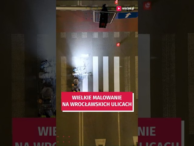 Wideo - Nocne malowanie na wrocławskich drogach. #wroclaw
