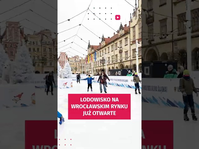 Wideo - Chodź poślizgać się w Rynku! Lodowisko już otwarte - łyżwy w cenie wejściówki #wroclaw