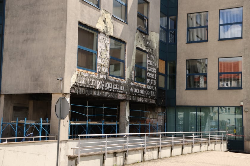 Remont zniszczonej w pożarze części CDN przy pl. Grunwaldzkim
