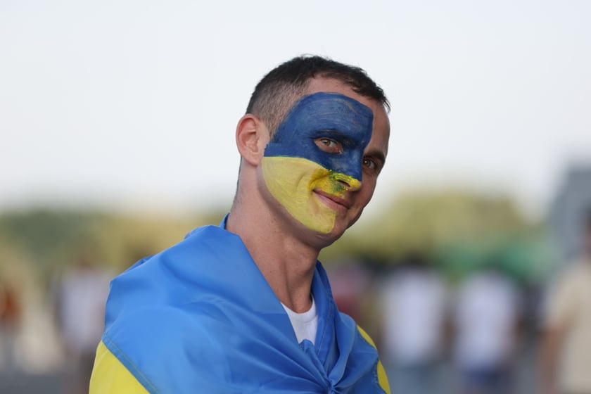 Kibice na meczu Ukraina - Anglia