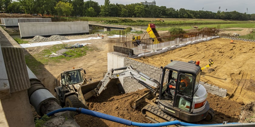 Budowa nowych mostów Chrobrego, wrzesień 2022