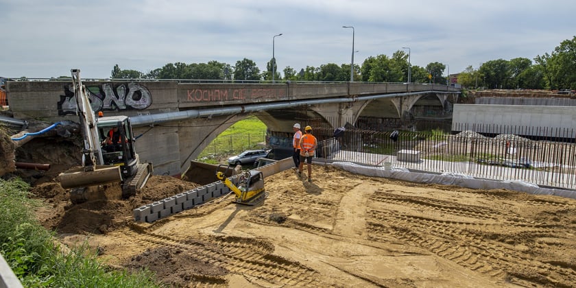 Budowa nowych mostów Chrobrego, wrzesień 2022