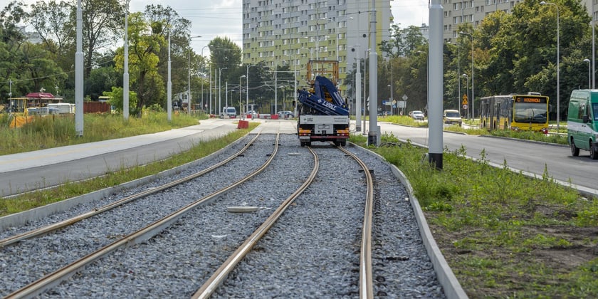 Budowa trasy tramwajowej przez Popowice, wrzesień 2022