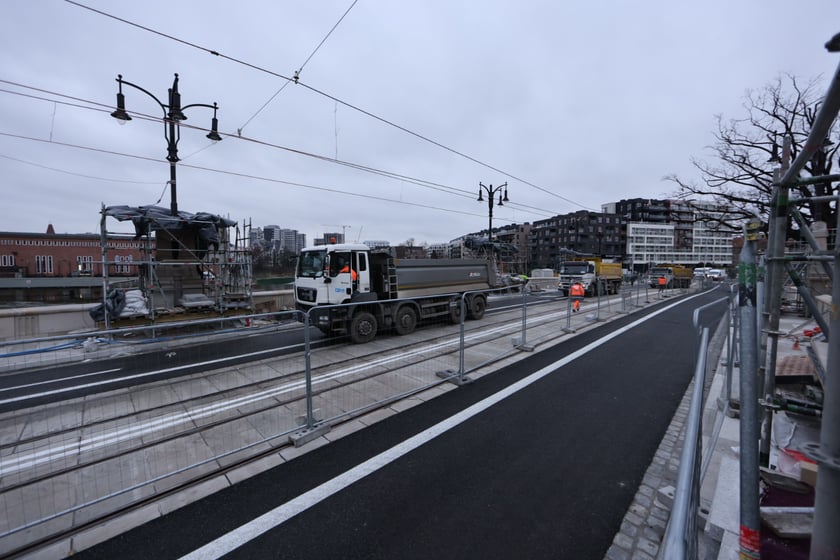 Próba obciążenia na mostach Pomorskich - 10 stycznia 2023