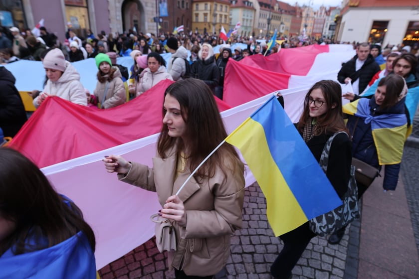 Wrocławskie uroczystości w rocznicę bohaterskiego oporu Ukraińców przeciwko rosyjskiej inwazji