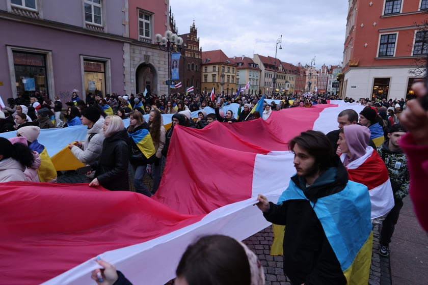 Wrocławskie uroczystości w rocznicę bohaterskiego oporu Ukraińców przeciwko rosyjskiej inwazji