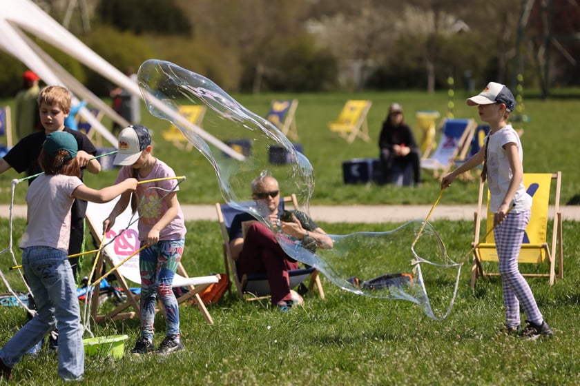 Piknik i gra terenowa na Popowicach zorganizowane przez Wrocławskie Centrum  Rozwoju Społecznego