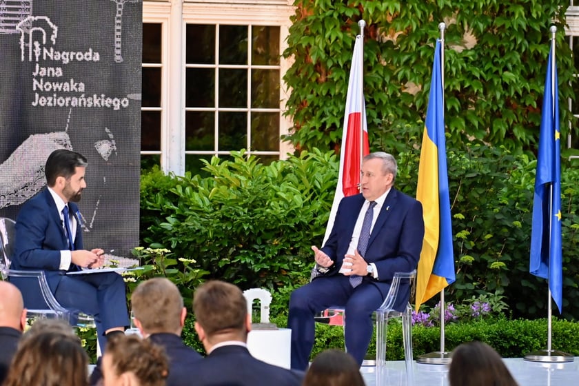 Uroczystość wręczenia Nagrody Jana Nowaka-Jeziorańskiego Andrijowi Deszczycowi.