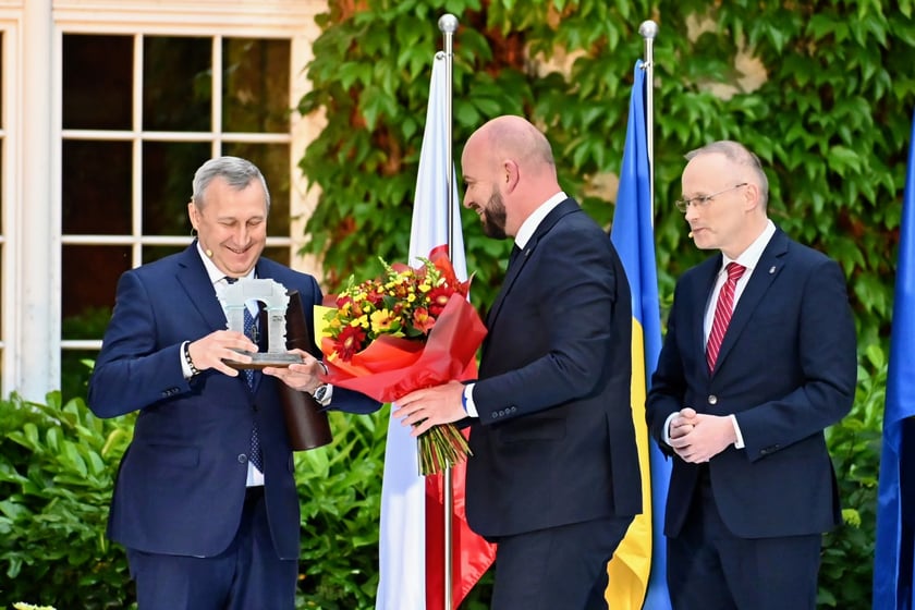 Uroczystość wręczenia Nagrody Jana Nowaka-Jeziorańskiego Andrijowi Deszczycowi.