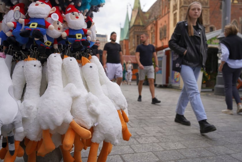 Maskotka - gęść opanowała również stragany wrocławskiego jarmarku