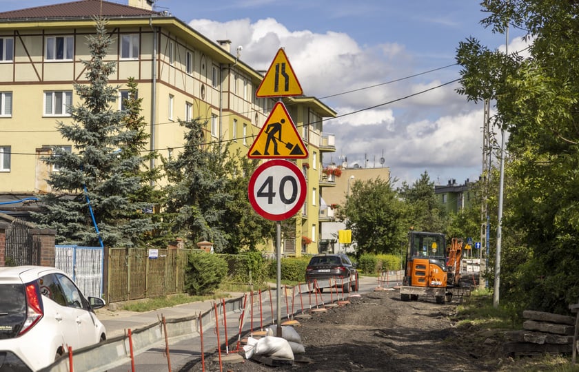 Przebudowa ulicy Dolnobrzeskiej na osiedlu Leśnica, sierpień 2023