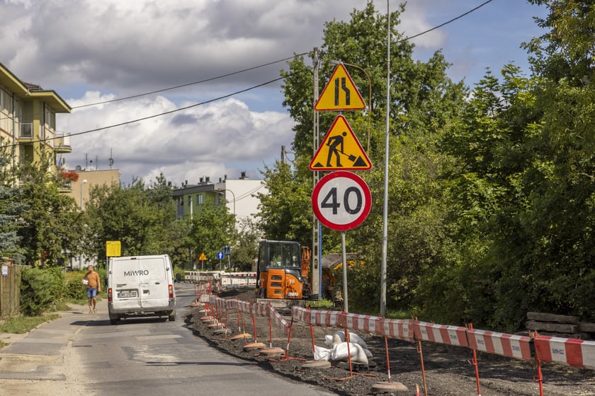 Przebudowa ulicy Dolnobrzeskiej na osiedlu Leśnica, sierpień 2023