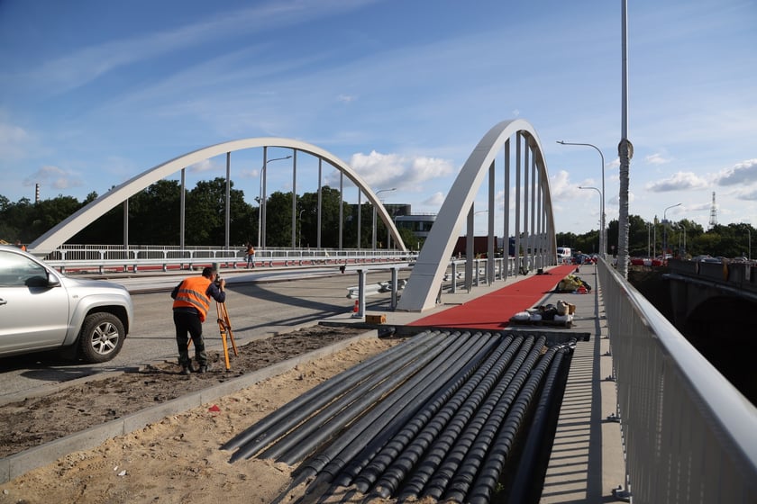 Mosty Chrobrego w dniu próby obciążeniowej, sierpień 2023