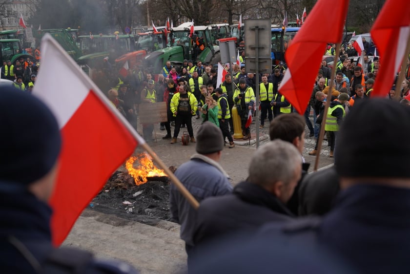 Strajk rolników w centrum Wrocławia 15 lutego