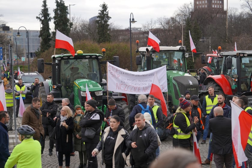 Strajk rolników w centrum Wrocławia 15 lutego