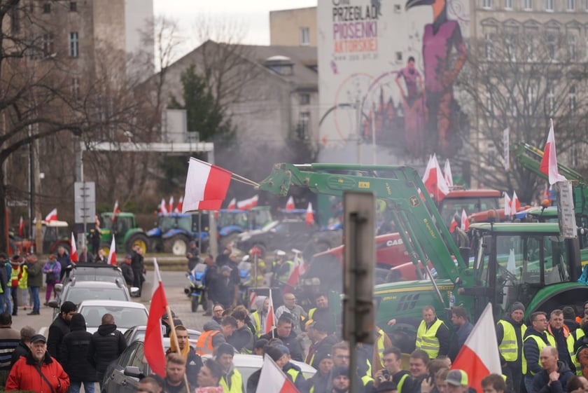 Strajk rolników w centrum Wrocławia 15 lutego