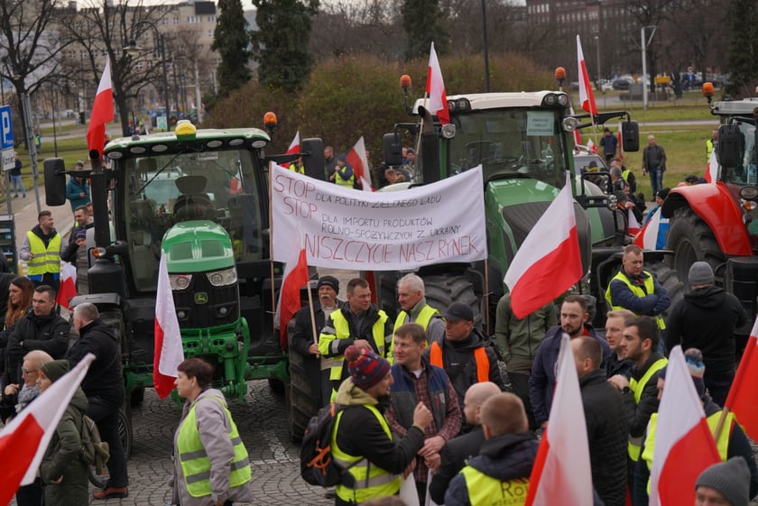 Strajk rolników w centrum Wrocławia 15 lutego