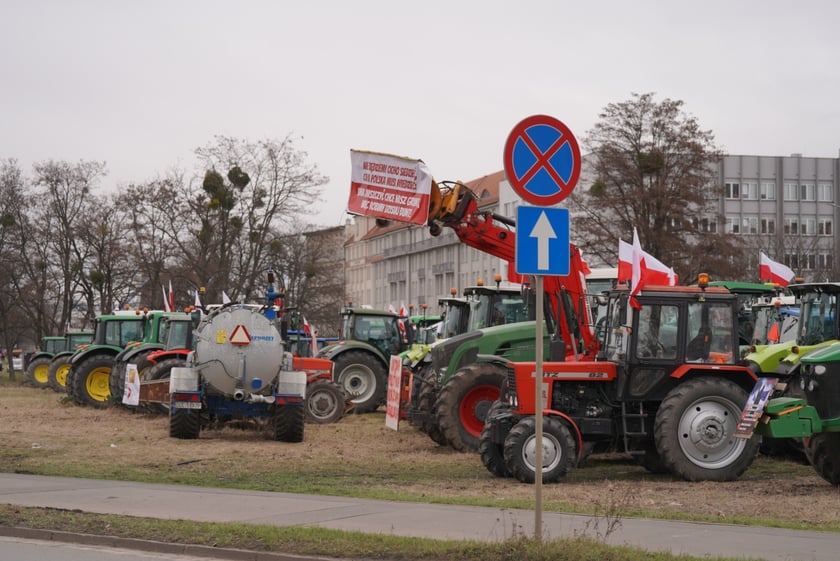Strajk rolników w centrum Wrocławia 15 lutego