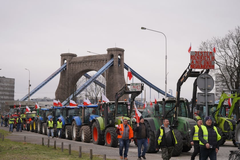 Strajk rolników w centrum Wrocławia 15 lutego