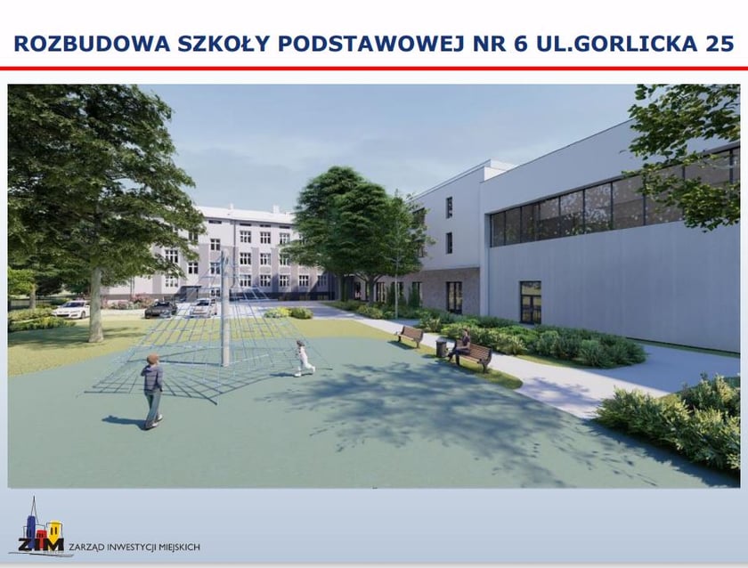 Wizualizacja budynku SP 6 na Psim Polu-Zawidawiu