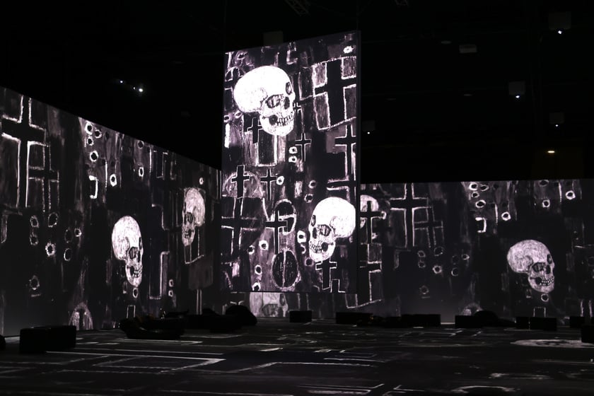 Zdjęcie z wystawy KLIMT – The Immersive Exhibition w hali IASE we Wrocławiu (do 23 lutego 2025)