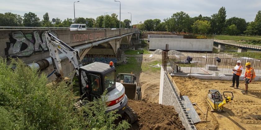 Budowa nowych mostów Chrobrego, wrzesień 2022