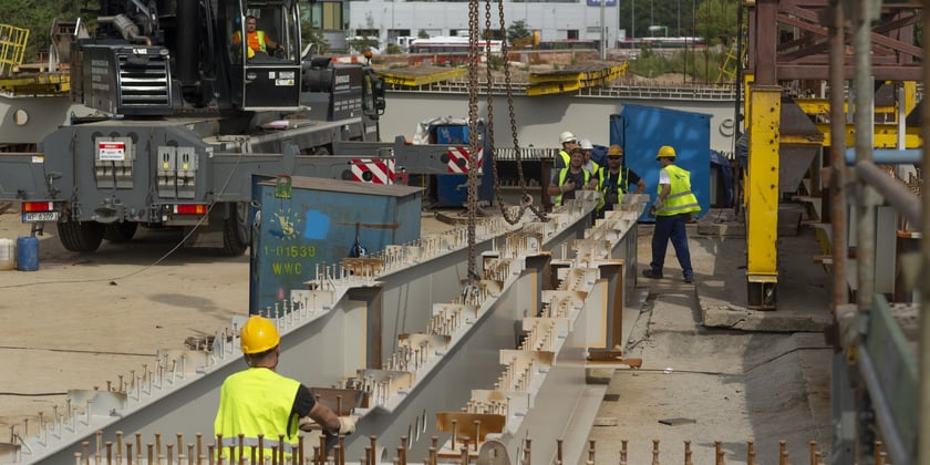 Budowa nowych mostów Chrobrego, wrzesień 2022