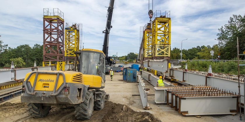 Budowa nowych mostów Chrobrego, wrzesień 2022