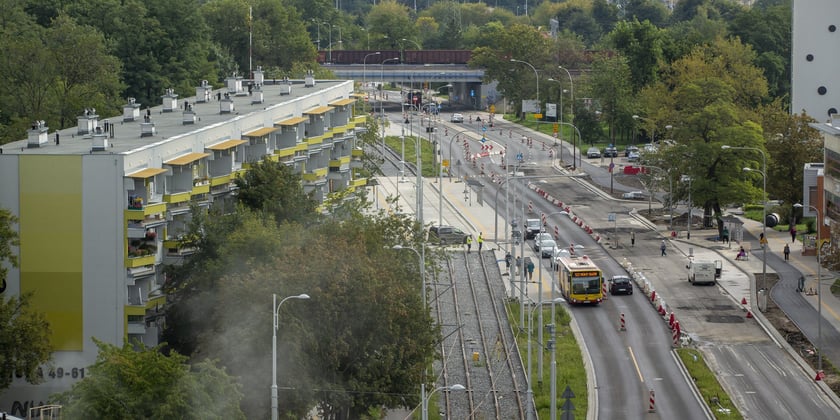 Budowa trasy tramwajowej przez Popowice, wrzesień 2022